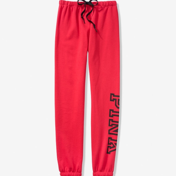 PINK Red & Black Joggers - Picture 2 of 3
